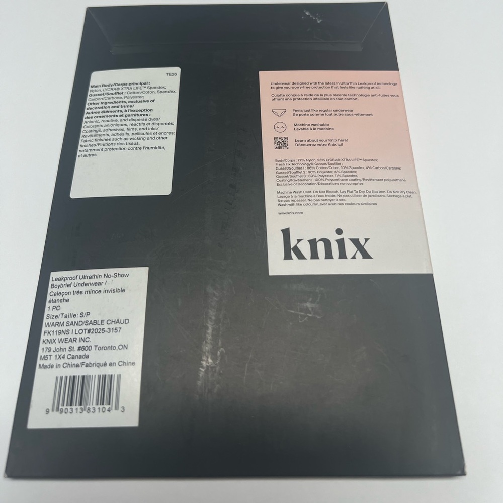 KNIX Leakproof UltraThin No Show Boybrief Period Underwear Warm Sand Size S NWT - Picture 7 of 11